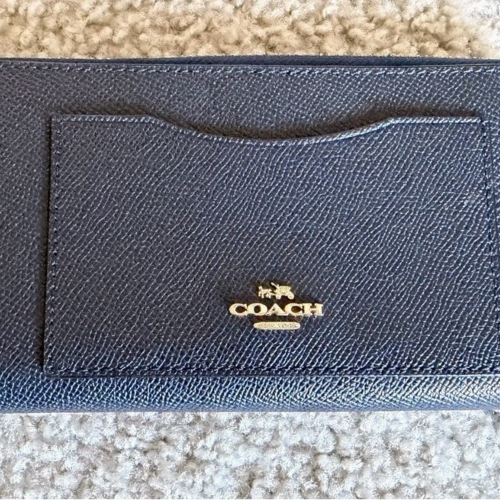 Coach Midnight Blue Leather Card Holder